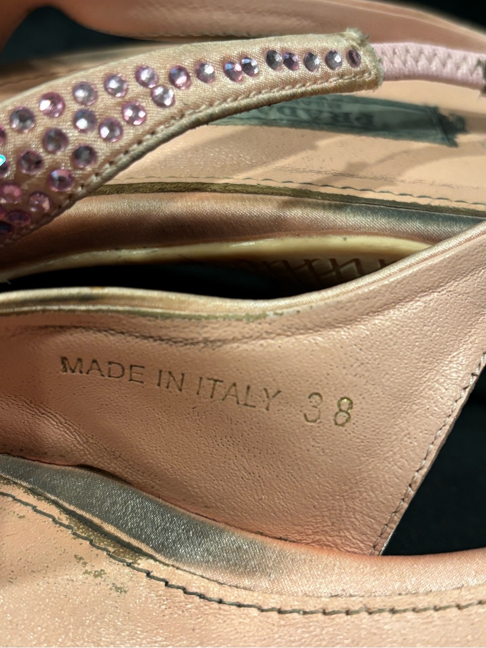 Prada Pink Crystal Embellished Slingback Kitten Heels - Picture 10 of 15